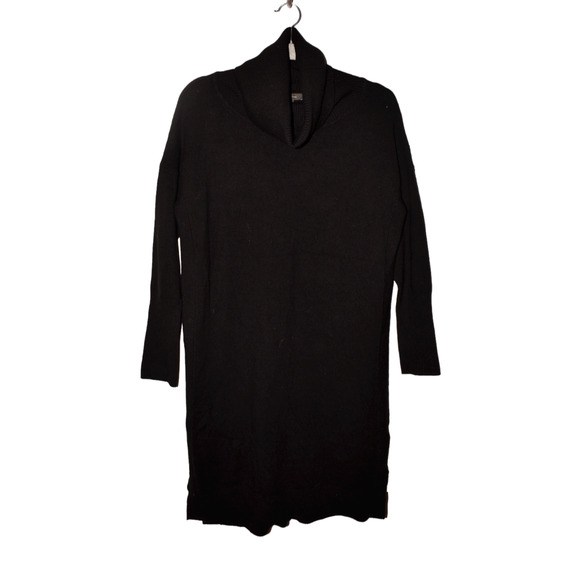 FRENCH CONNECTION NEW $128 Dropped Shoulder Turtleneck Sweater Dress Black Small - Picture 1 of 3